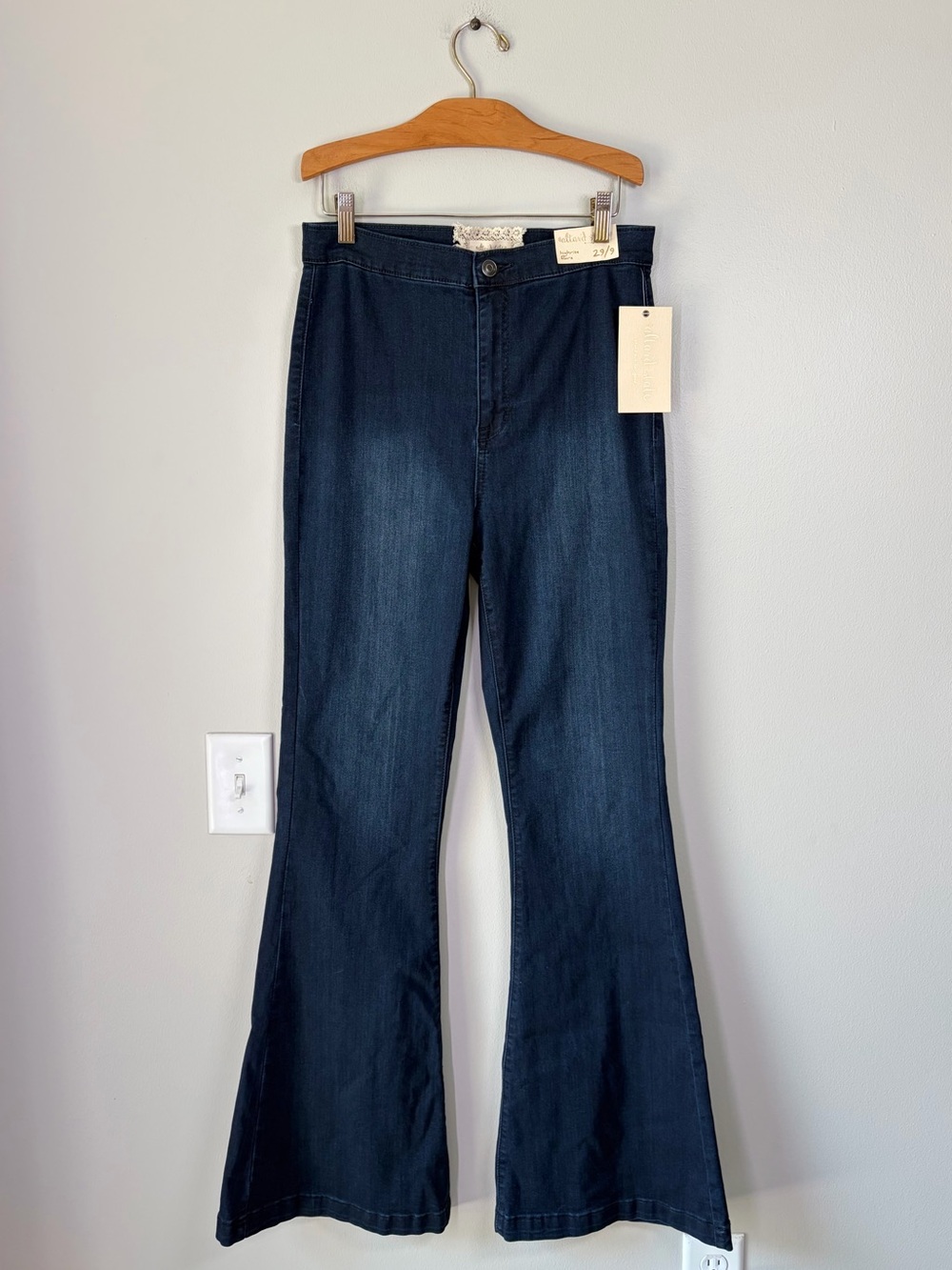 Altar’d State Dark Wash Defiance Stretchy High Rise Flare Jeans